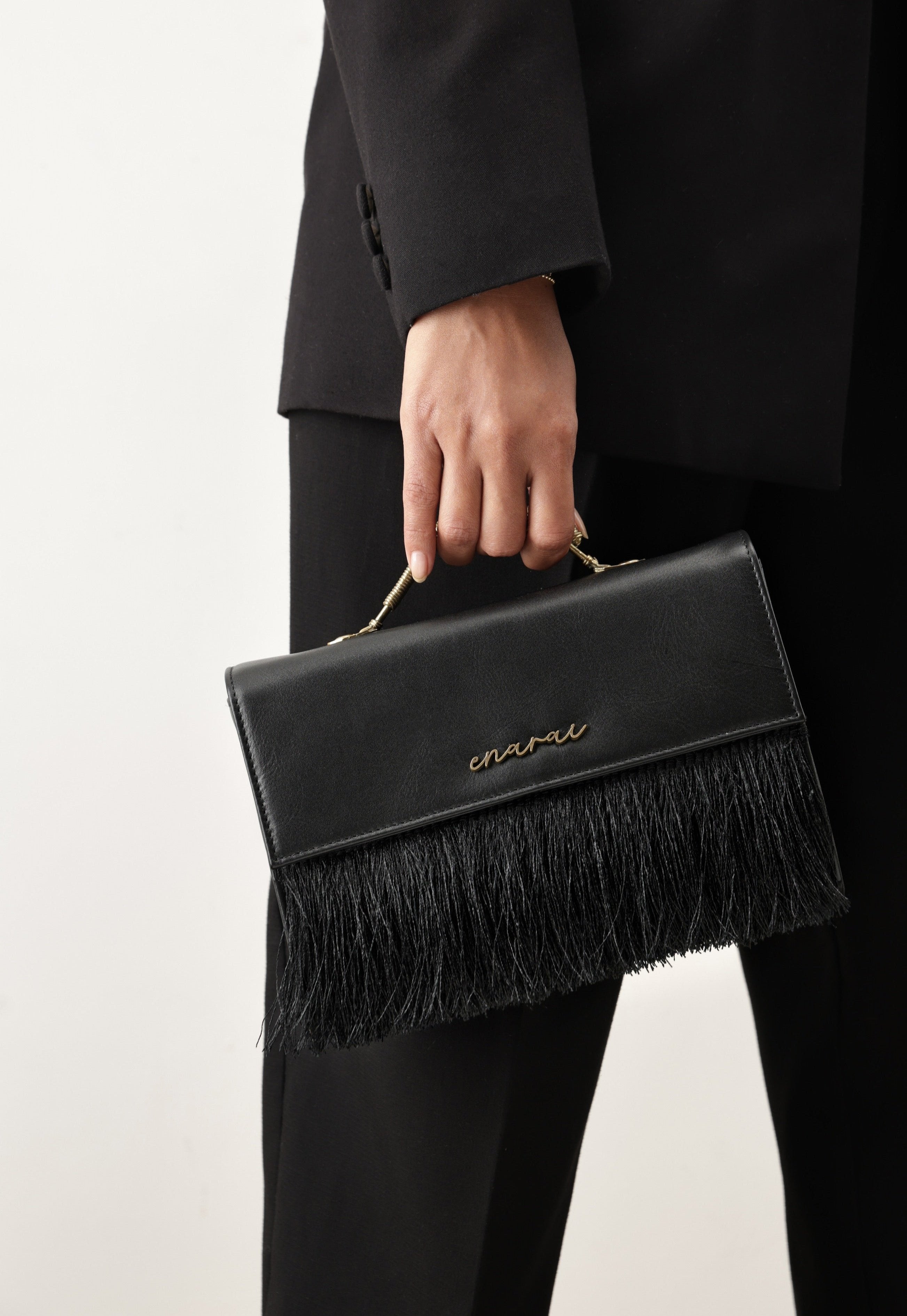 Handcrafted Leather Top Handle Bag with Dokra Detailing – Artisan Luxury