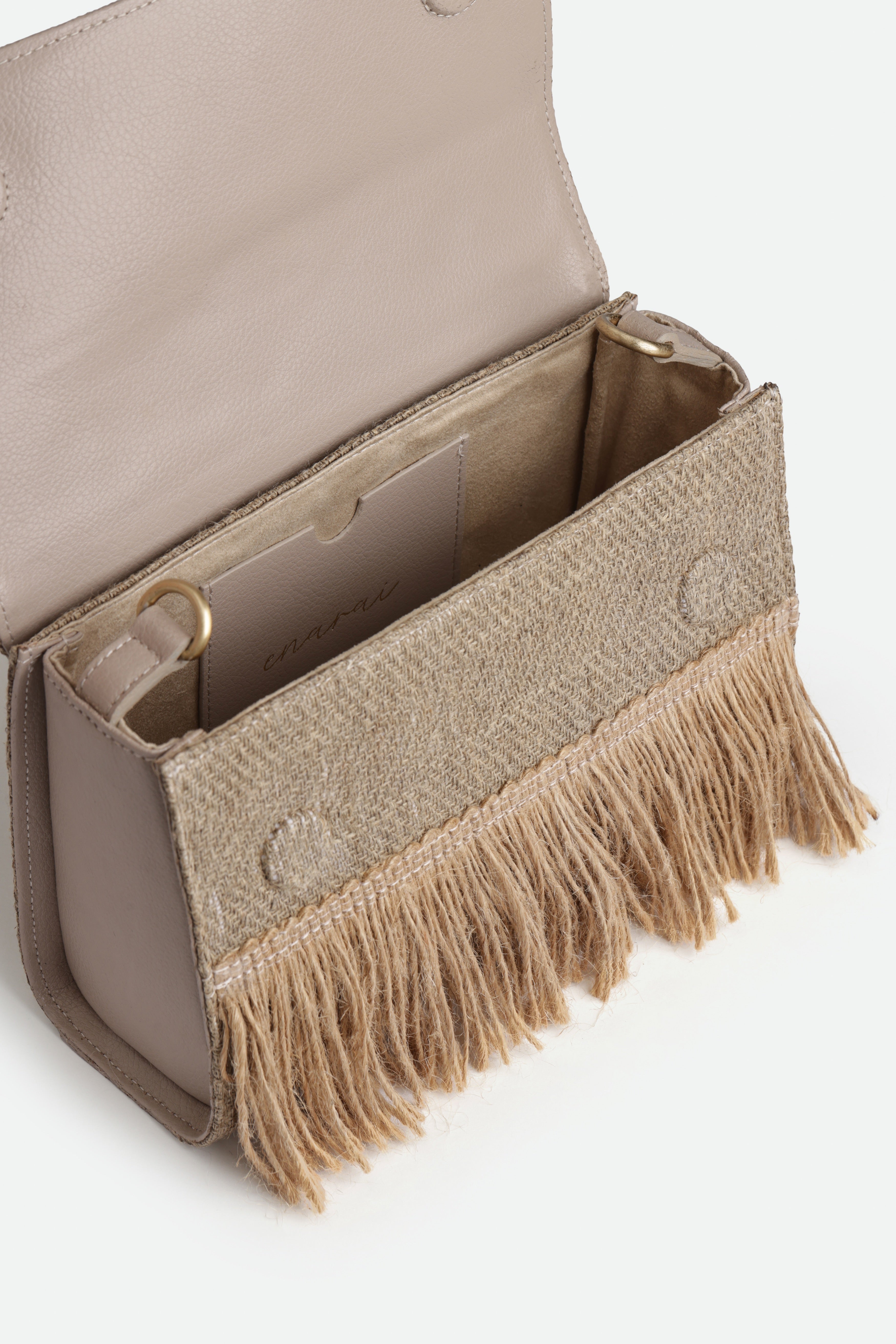 Handwoven Hemp Top Handle Bag with Dokra Detailing – Eco-Friendly Artisan Design